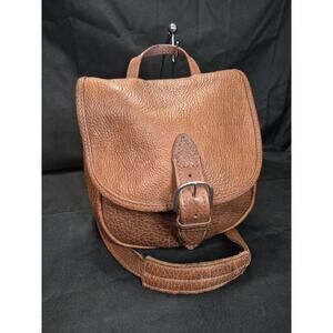 Stickman Brown Leather Molly Penny Convertible Backpack Crossbody Bag Purse .